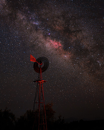 Milky Way & Windmill 1 at Dugout Wells, Big Bend NP