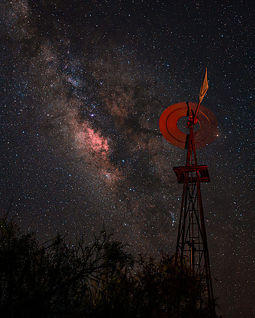 Milky Way & Windmill 2 at Dugout Wells, Big Bend NP