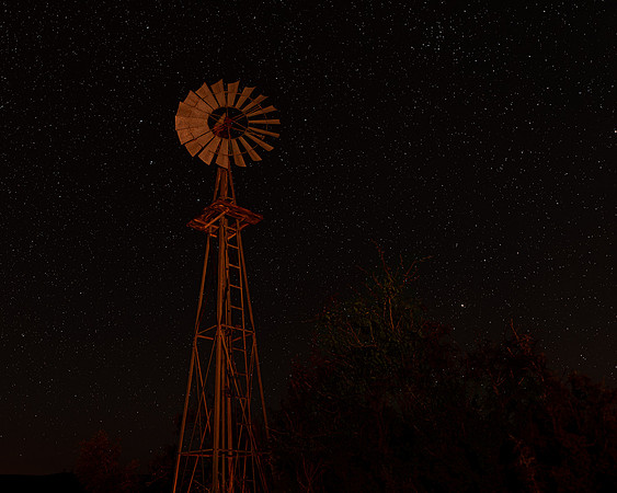 Windmill & Stars at Dugout Wells, Big Bend NP